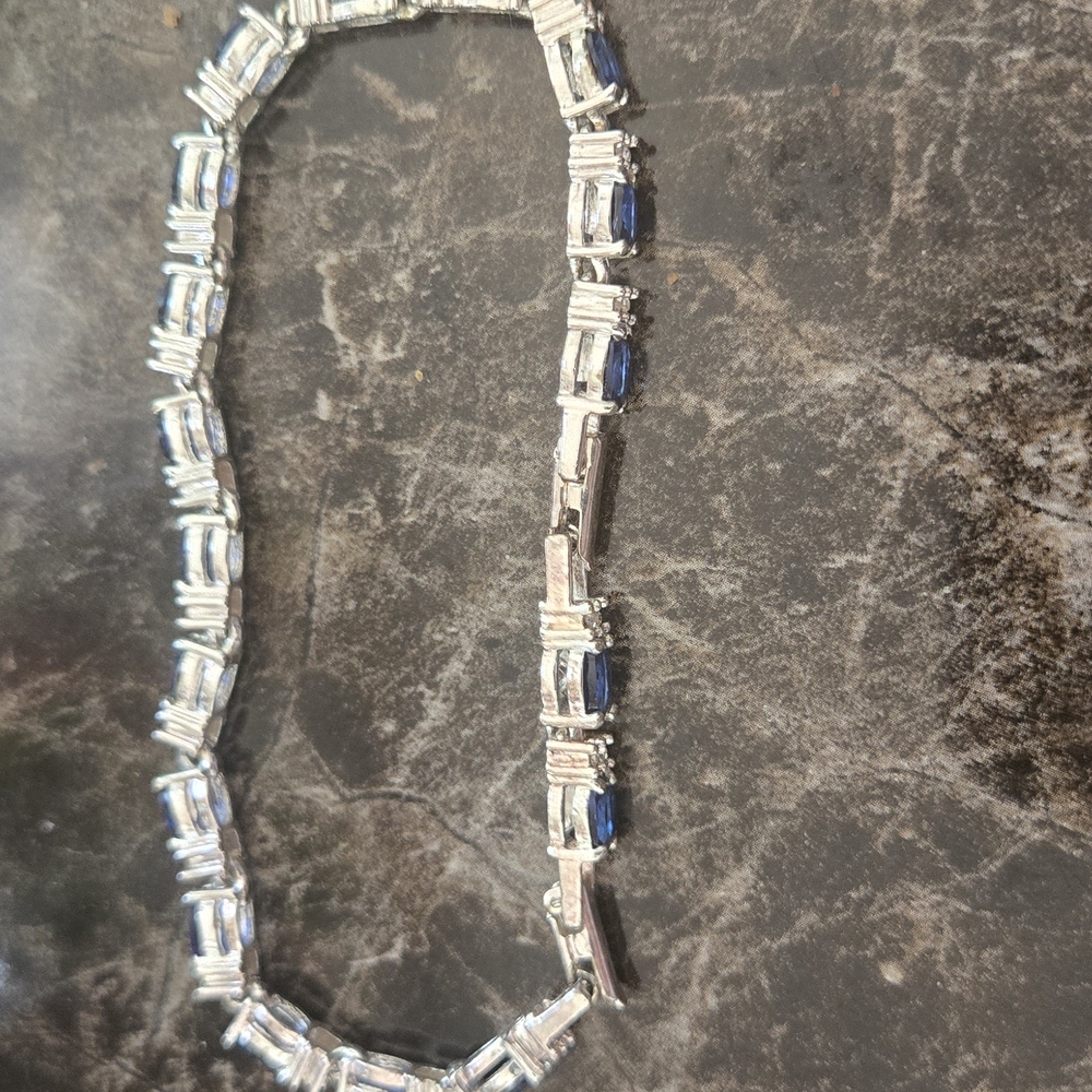 Elegant Silver and Blue Necklace